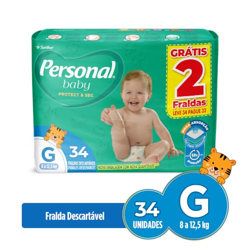 Fralda Personal Baby Protect&Sec Grande 1x34pads