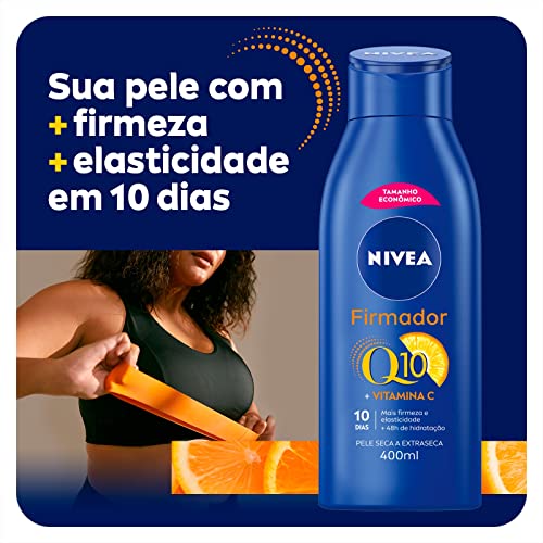 NIVEA Hidratante Firmador Q10 Vitamina C Pele Seca - Hidratante que melhora a elasticidade da pele em 10 dias, previne a flacidez e ainda hidrata intensamente, ideal para pele seca - 400ml