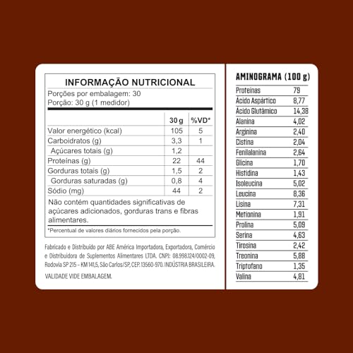 Whey Concentrado 100% Whey Protein 3VS Nutrition - 900g (Chocolate)