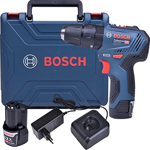 Bosch Parafusadeira Furadeira Gsb 12V-30 Brushless 12V Com 2 Baterias 1 Carregador E Maleta, Azul