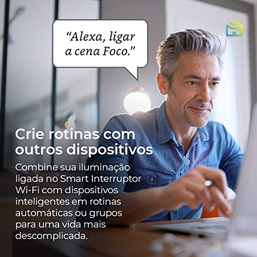 Smart Interruptor Wi-Fi Positivo Casa Inteligente, Configuração Livre de Frustração, 1 Botão Touch, Branco - Compatível apenas com Alexa