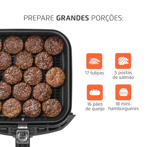 Fritadeira Sem Óleo Air Fryer 5L, Mondial, Preto/Inox, 1900W, 110V - AFN-50-BI