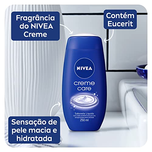 NIVEA Sabonete Líquido Creme Care 250ml - Sensação de pele intensamente hidratada com o melhor do NIVEA Creme, rende mais de 60 banhos