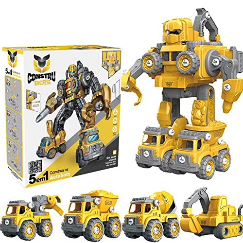 Carrinho Robô 5 Em 1 Monta Desmonta Construbots - Mega Compras