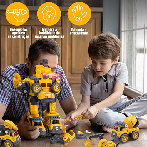 Carrinho Robô 5 Em 1 Monta Desmonta Construbots - Mega Compras