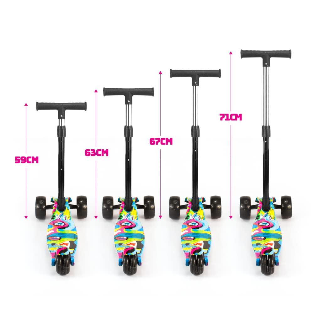 Patinete Infantil 3 Rodas Com Led Dobrável - Mega Compras