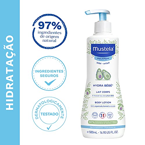 Mustela Bebê Com Abacate Orgânico Hidratante Corporal Infantil 97% De Ingredientes De Origem Natural 500Ml E Criança 500 Ml