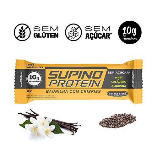Display Barra de Proteína Supino Protein Baunilha com Crispies - 12 Unidades de 30G