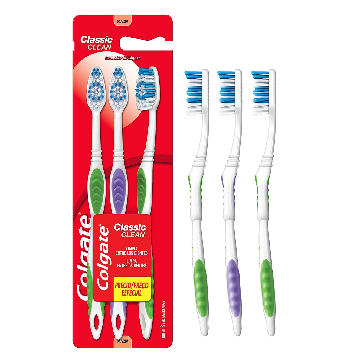 Colgate Escova Dental Classic Clean 3Unid Promo Leve 3 Pague 2