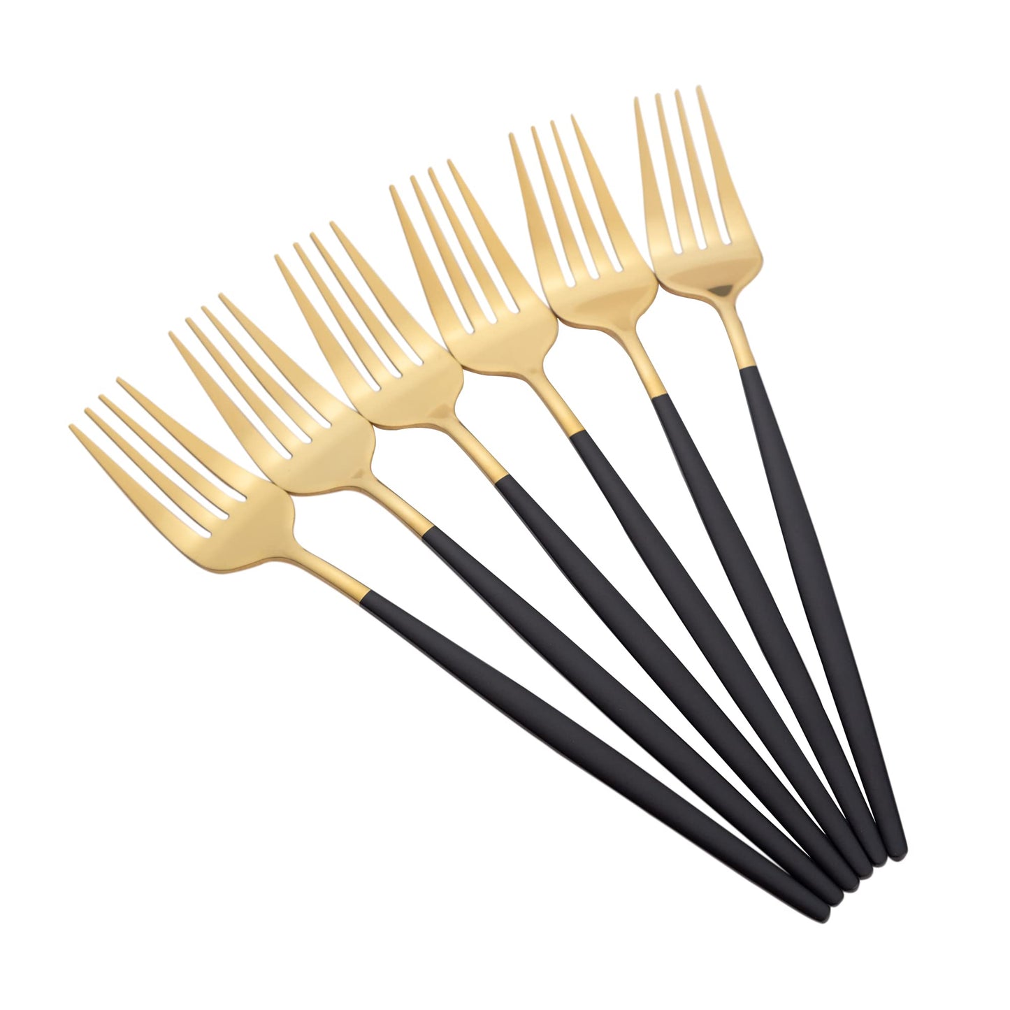 Conjunto De Talheres Aço Inoxidável 24 Peças Faqueiros Kits (Ouro Preto)