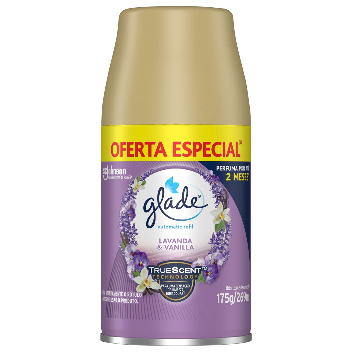 Glade Aromatizador de Ambiente Automático, Glade Refil, Odorizador de Ambiente, Lavanda e Baunilha, 269ml