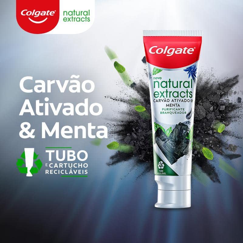 Creme Dental Colgate Natural Extracts Carvão Ativado e Menta 3 unid 90g