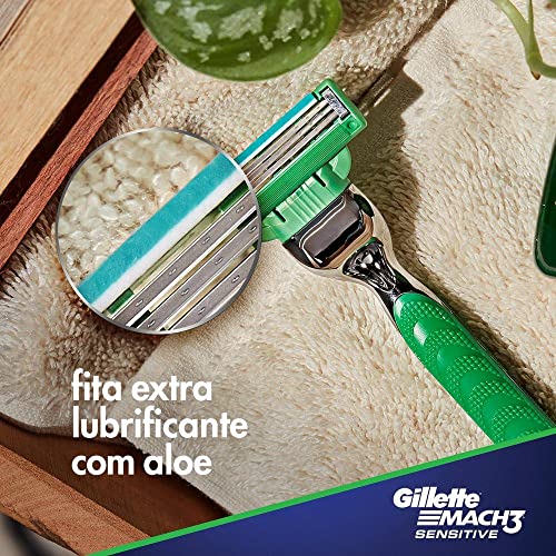 Gillette Aparelho De Barbear Mach3 Sensitive + 9 Cargas