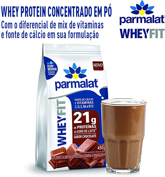 Parmalat Whey Protein Em Pó Chocolate Whey Fit 450G