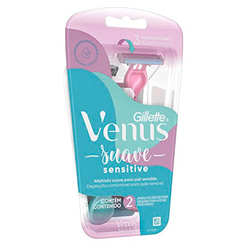 Gillette Aparelho De Depilar Venus Suave Sensitive 2 Unidades