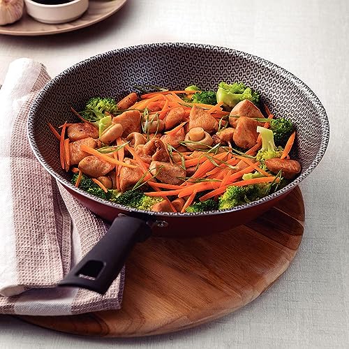 Wok Tramontina Loreto em Alumínio com Revestimento Interno e Externo Antiaderente Starflon Max Vermelho 28 cm 3,6 L