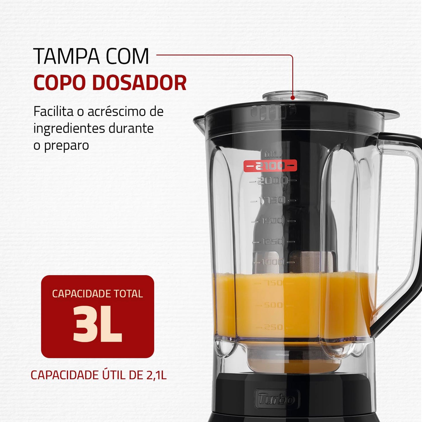 Liquidificador Turbo, Mondial, Preto/Inox, 1200W, 110V - L-1200 BI