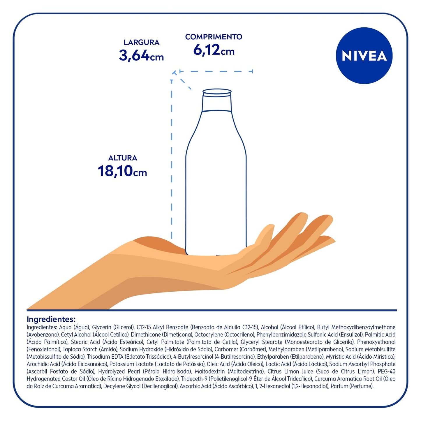 NIVEA Hidratante Corporal Beleza Radiante Pele Uniforme 200ml - Para a beleza da pele negra, uniformiza o tom da pele em 2 semanas e repara as áreas ressecadas, com vitamina C