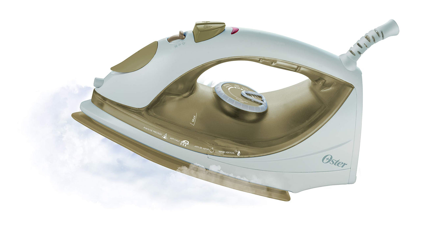 Ferro de Passar a Vapor Oster Antiaderente, 110V, Champagne/Branco, 1200W, GCSTBS5907