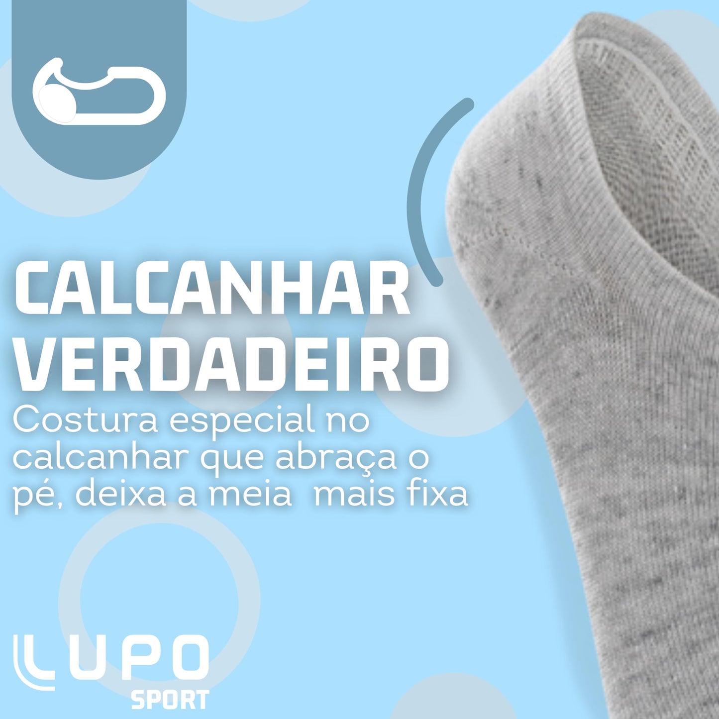 Kit 06 Pares Meia Soquete Lupo Sport Sapatilha Feminino Adulto | 2 Branco - 2 Cinza - 2 Rosa | 33-36