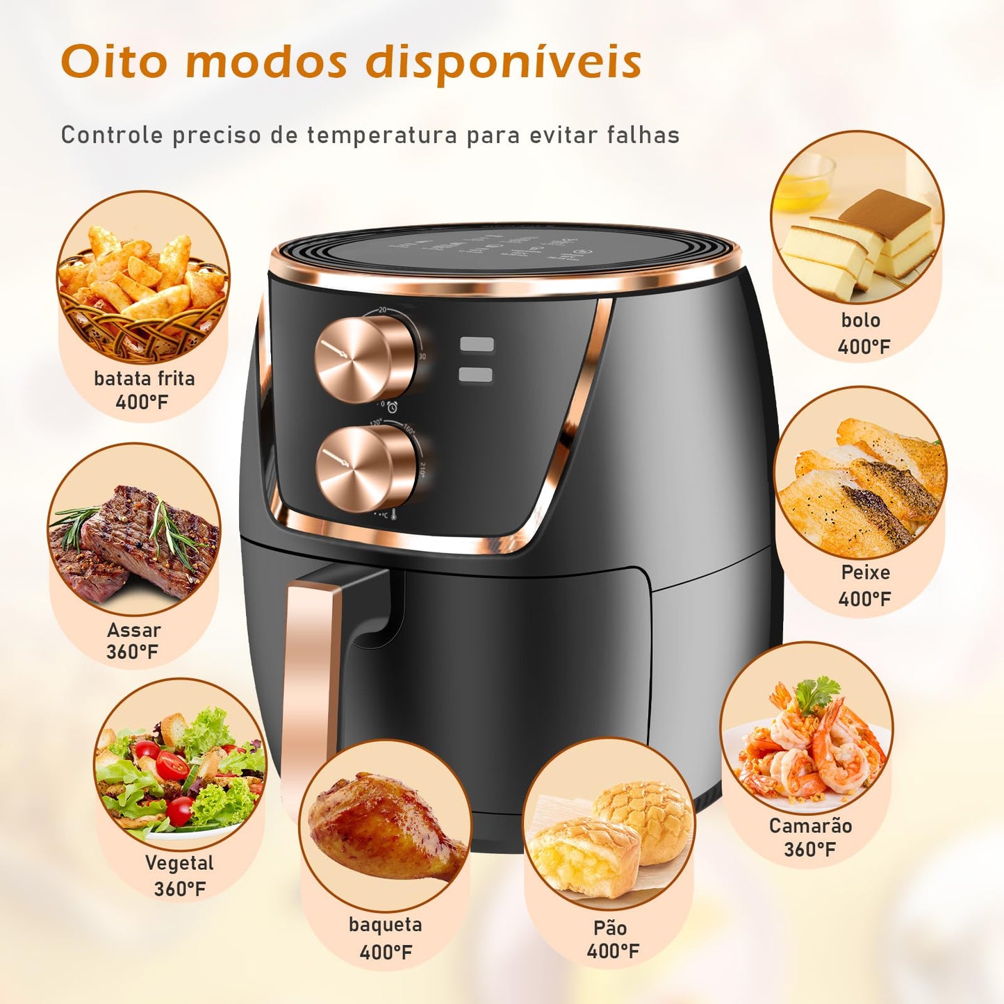 Air Fryer, Fritadeira sem Óleo, Fritadeira de Ar Grande Capacidade,1500W, 127V, 6.5L (WKK-002)