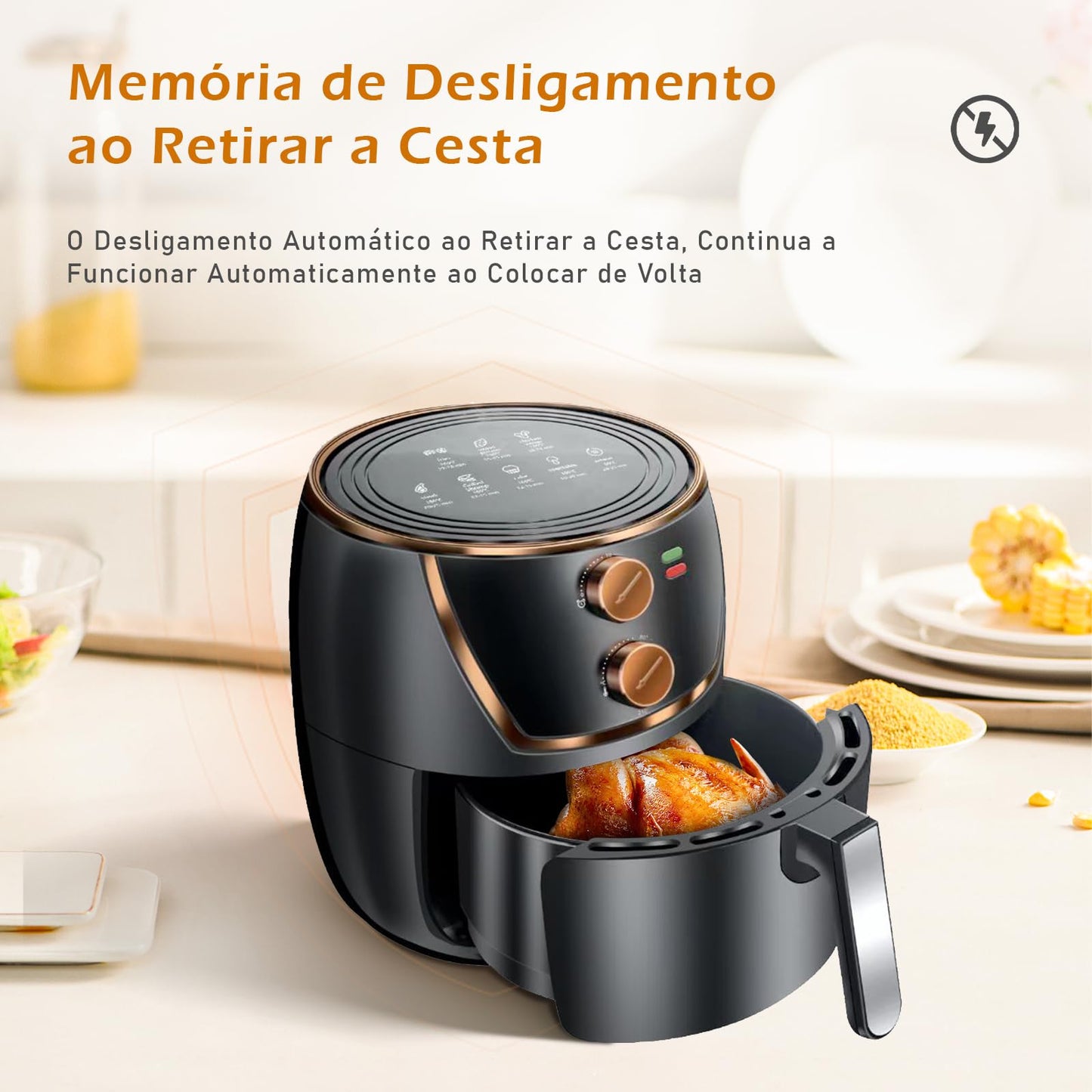 Air Fryer, Fritadeira sem Óleo, Fritadeira de Ar Grande Capacidade,1500W, 127V, 6.5L (WKK-002)