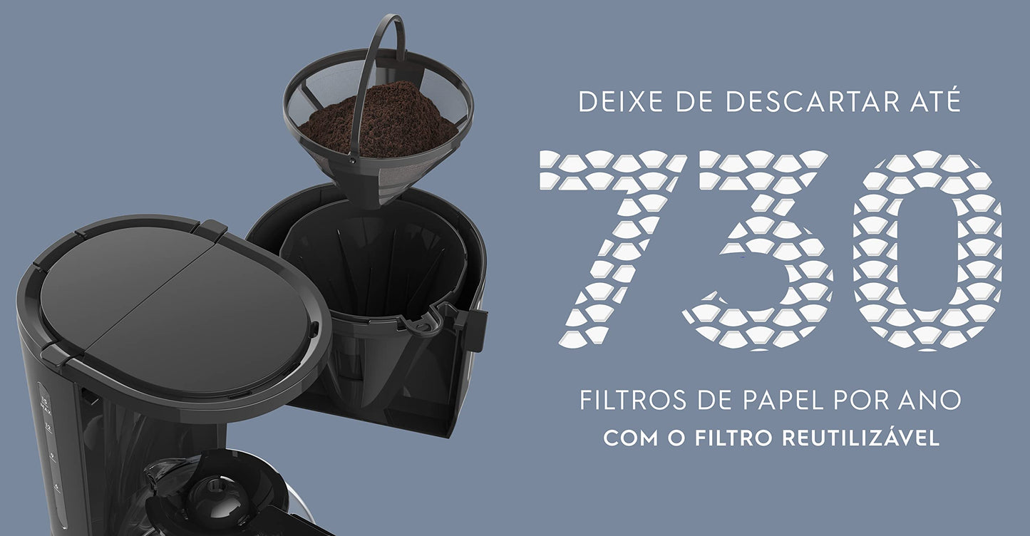 Cafeteira Elétrica Electrolux inox filtro permanente removivel sistema corta pingos capacidade 600ml 15 xicaras função manter aquecido ECM10 220v