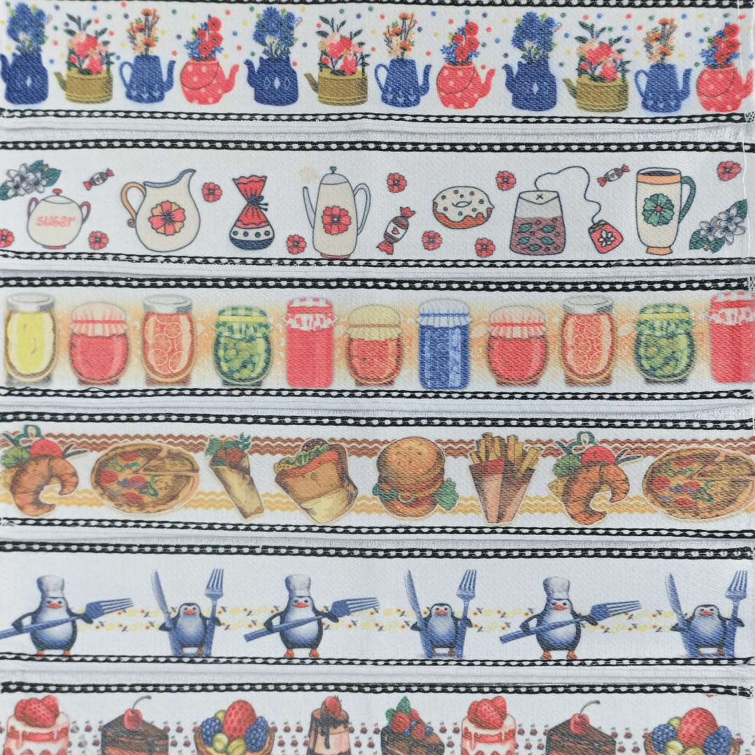 Kit 10 Pano de Prato/Copa Transfer Estampado Atoalhado Para Cozinha 45x65cm 100% Algodão