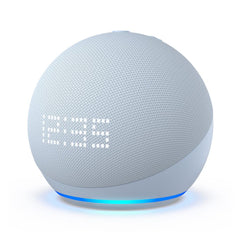 Echo Dot 5ª geração com Relógio | Smart speaker com Alexa | Display de LED ainda melhor | Cor Azul Claro