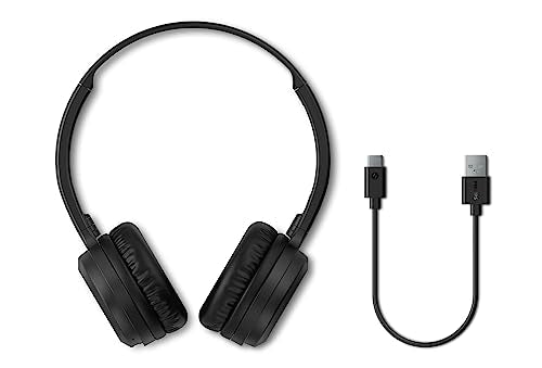 Headphone Philips bluetooth on-ear com microfone e energia para 15 horas na cor preto TAH1108BK/55