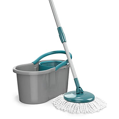 Flash Limp MOP9379 - Mop FIT Giratório 3 em 1, balde com 8 Litros e 3 opções de Refis, ( microfibra, tira pó e limpeza pesada)