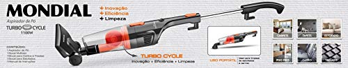 Aspirador de Pó Vertical Turbo Cycle, Mondial, Preto/Laranja, 1100W, 110V - AP-35