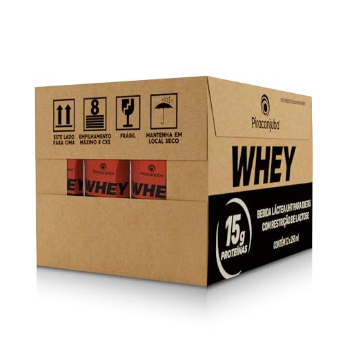 Pack de Whey Zero Lactose Chocolate 15g Piracanjuba 250ml - 12 Unidades