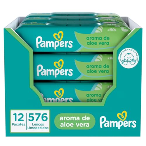 Pampers Lenços Umedecidos Aroma de Aloe Vera 576 Unidades