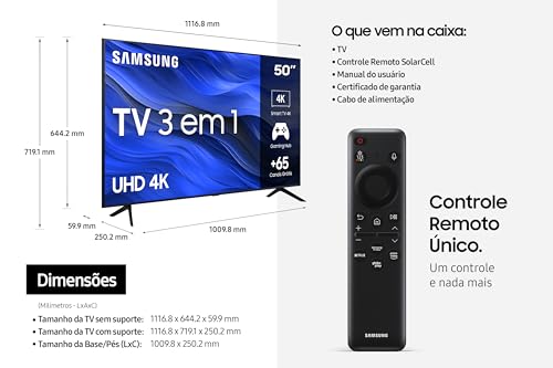 SAMSUNG Smart TV Crystal 50" 4K UHD CU7700 - Alexa built in, Samsung Gaming Hub, Preto