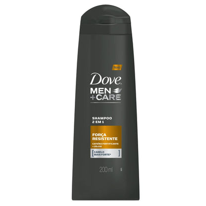 Dove Shampoo Cafeína Fortificante e Cálcio Men+Care Força Resistente 200ml, Branco