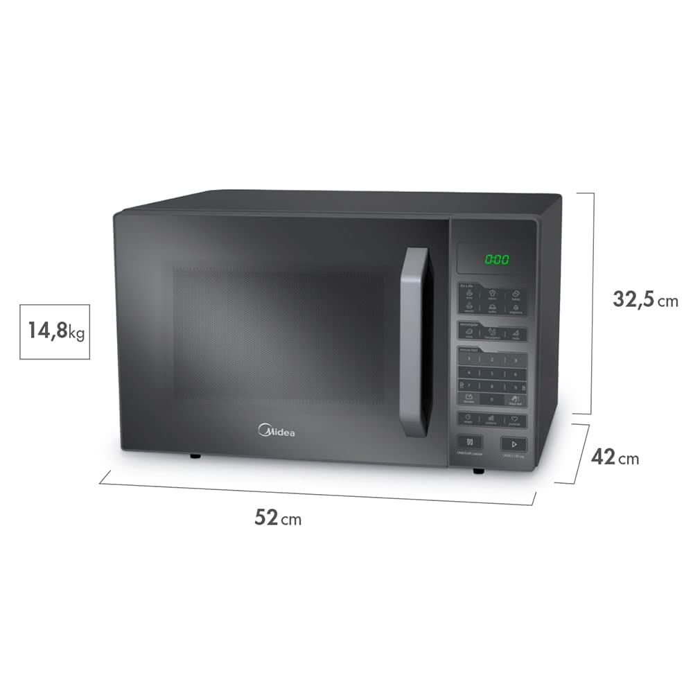 Forno Micro-ondas 35L Prata Espelhado Midea 127V MXSA35S1