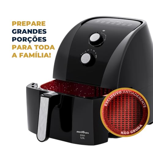 Fritadeira Air Fryer Britânia 5,5L 1500W BFR50 Redstone 220V