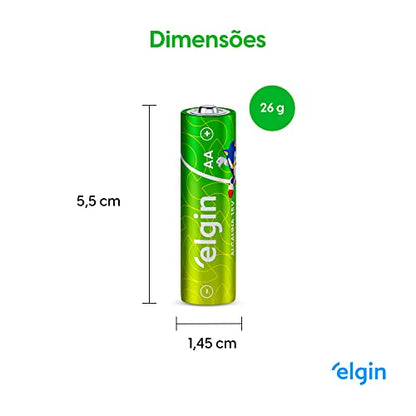 Pilha Alcalina AA Elgin com 4 unidades Comum