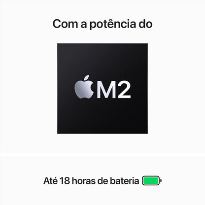 Notebook MacBook Air (2023) Apple com chip M2: tela Liquid Retina de 15,3 polegadas, 8GB GB de RAM, SSD de de 256 GB GB, teclado retroiluminado, câmera FaceTime HD de 1080p e Touch ID. Cinza-Escuro.