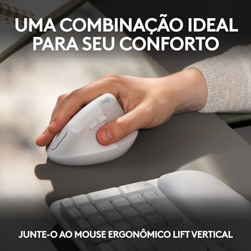 Teclado Sem fio Logitech WAVE KEYS Branco com Layout Americano