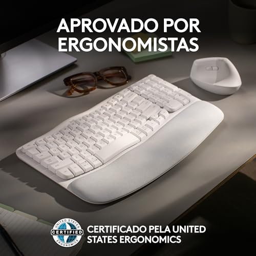 Teclado Sem fio Logitech WAVE KEYS Branco com Layout Americano