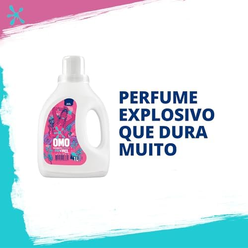 OMO Lava Roupa Líquido Explosão De Perfume Pop Vibes Lavanderia Sensorial 1 L