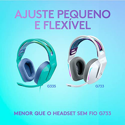 Headset Gamer Logitech G335 com Almofadas com Espuma de Memória, Design Leve e Conexão 3,5mm para PC, PlayStation, Xbox, Nintendo Switch e Mobile - Mint