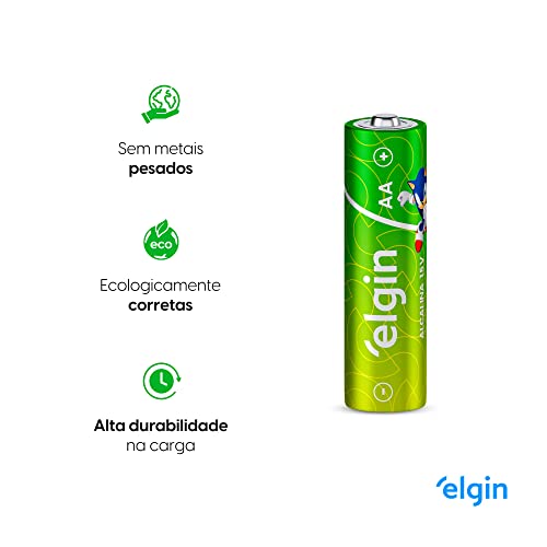 Pilha Alcalina AA Elgin com 4 unidades Comum