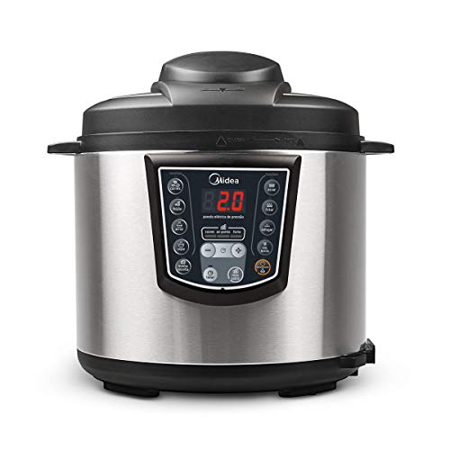 Panela de Pressão Elétrica 6L Digital, Inox/Preto, 110v, Midea