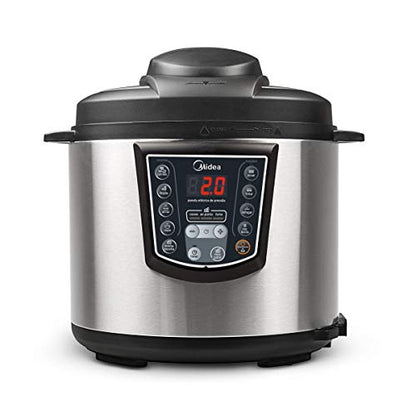 Panela de Pressão Elétrica 6L Digital, Inox/Preto, 110v, Midea