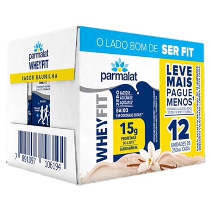 Pack Parmalat WheyFit Baunilha 15g de Proteína 250 Ml - 12 Unidades