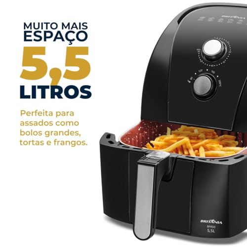 Fritadeira Air Fryer Britânia 5,5L 1500W BFR50 Redstone 220V