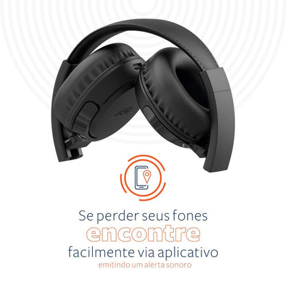 AER by Geonav Fone de Ouvido sem fio Bluetooth AerJoy, On-Ear Dobrável, autonomia* 52 horas, Equalização via Aplicativo, função Encontrar fone, AER13BK, Preto